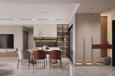 现代餐厅3D模型下载